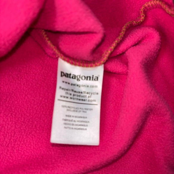 Patagonia Micro D Snap-T Pullover Fleece Sweater Size XS Colorblock Gold Pink - Picture 4 of 5